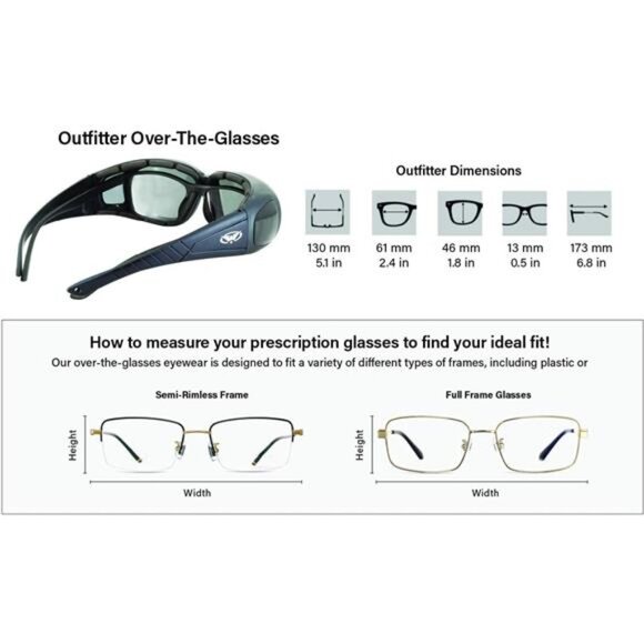 Global Vision Outfitter Padded Fit-Over Motorcycle Safety Sunglasses - Picture 4 of 7